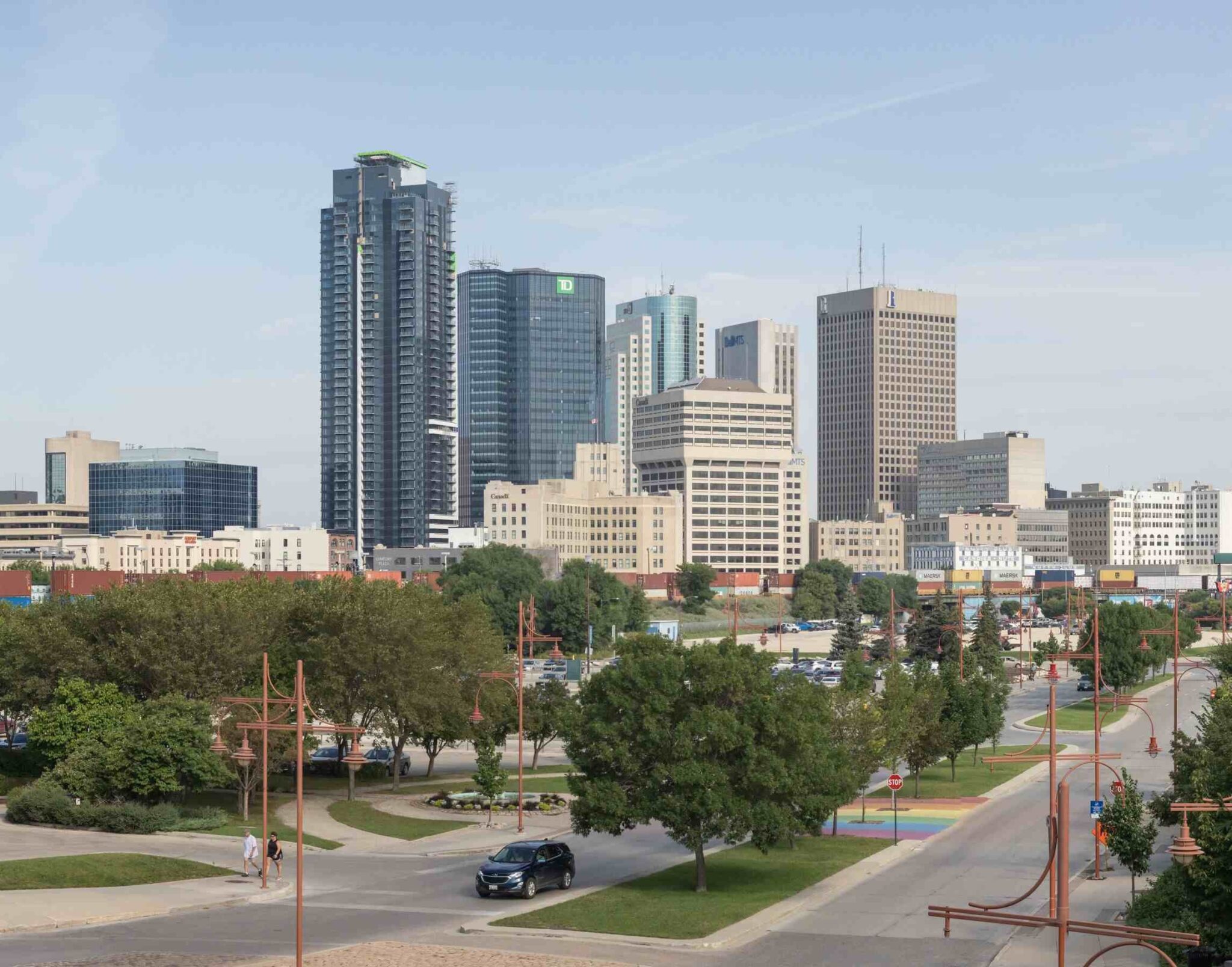 Downtown Winnipeg skyline in Manitoba